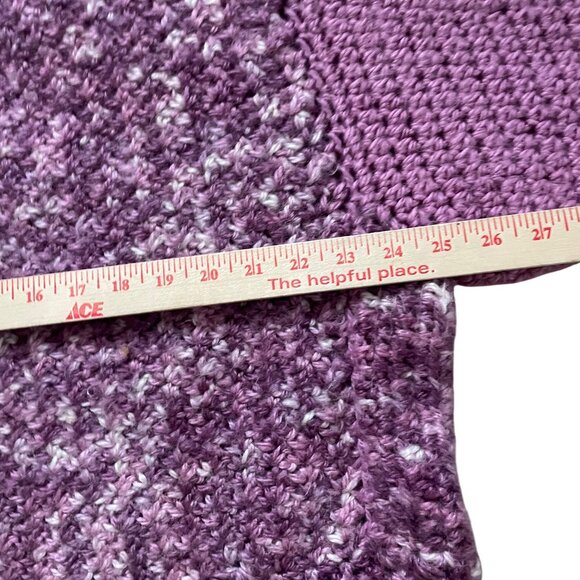 Handmade Womens Purple Knit Sweater With Textured Design - Picture 6 of 8